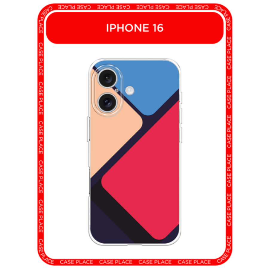Чехол на Apple iPhone 16 / Айфон 16 с принтом Четырёхцветная абстракция